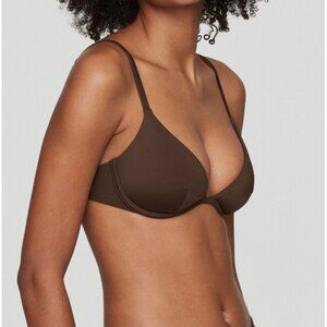 CUUP Swimsuit Brown Plunge Top and Highwaist Bottoms